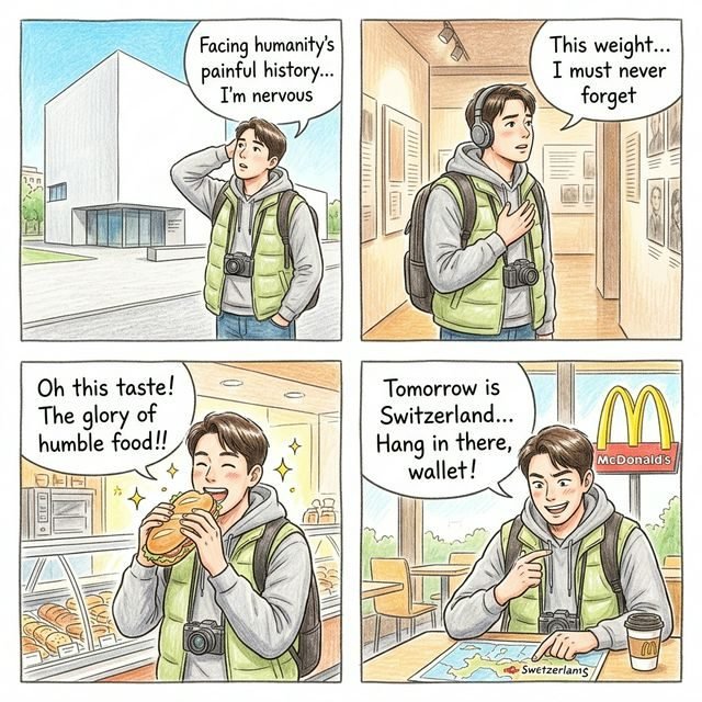 뮌헨 셋째 날 — 역사의 무게, 그리고 한 조각의 위로 Munich Day 3 Comic English